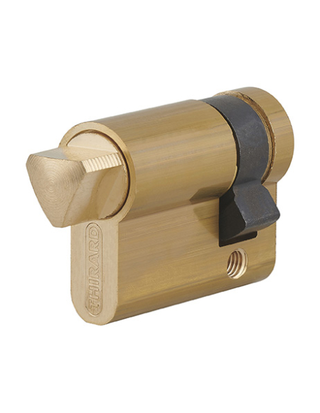 Demi-cylindre triangle externe 14 profilé HG, panneton orientable,30x10mm, laiton - THIRARD Cylindre de sûreté