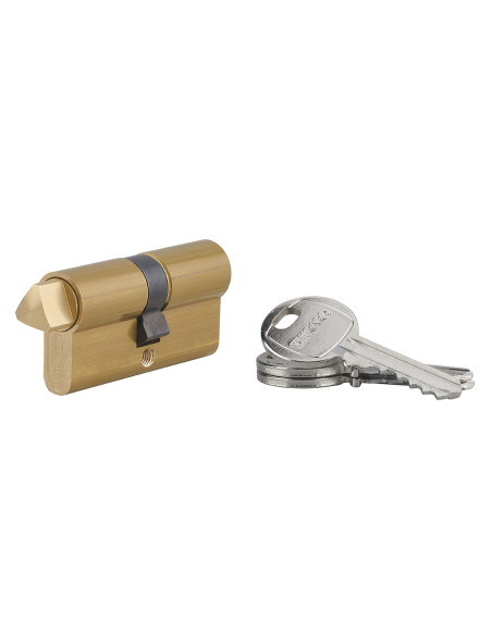 Cylindre triangle externe 14 profilé HG, 30x30mm, 3 clés, laiton - THIRARD Cylindre de sûreté