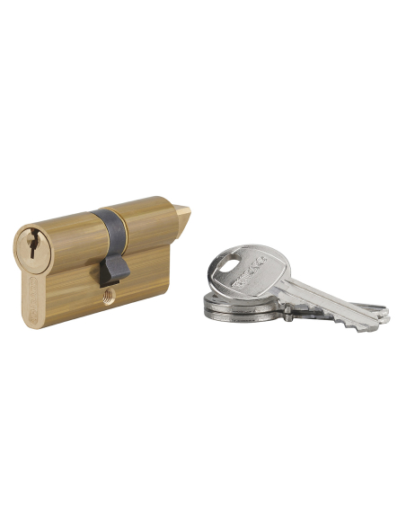 Cylindre triangle externe 14 profilé HG, 30x30mm, 3 clés, laiton - THIRARD Cylindre de sûreté