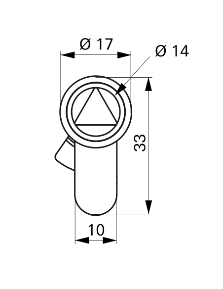 Cylindre 2 triangles externes 14 profilé HG, 30x30mm, 3 clés, laiton - THIRARD Cylindre de sûreté