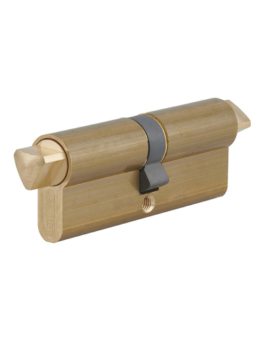 Cylindre 2 triangles externes 14 profilé HG, 40x40mm, 3 clés, laiton - THIRARD Cylindre de sûreté