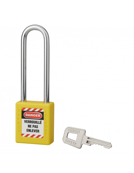 Cadenas de consignation 40mm, anse haute 76mm, Jaune, variure A1 - Thirard Cadenas de consignation