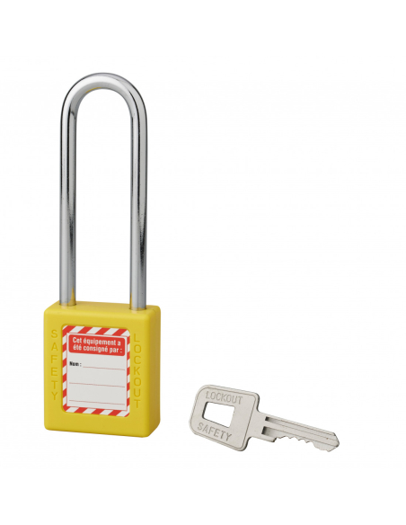 Cadenas de consignation 40mm, anse haute 76mm, Jaune, variure A1 - Thirard Cadenas de consignation