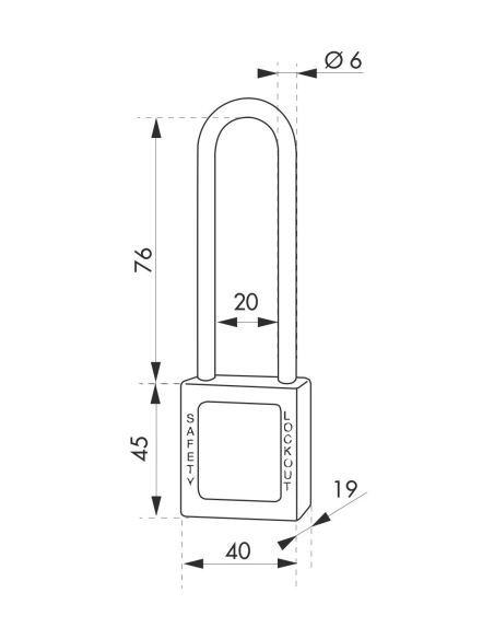 Cadenas de consignation 40mm, anse haute 76mm, Jaune, variure A1 - Thirard Cadenas de consignation