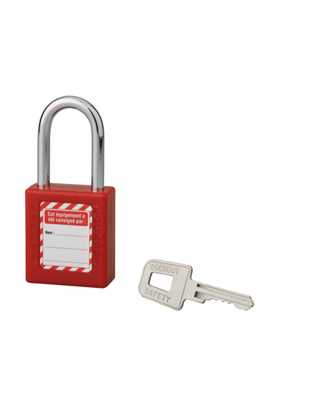 Cadenas de consignation 40mm, anse 38mm, Rouge, variure A6 - Thirard Cadenas de consignation