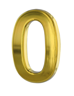 Chiffre 0 doré adhésif, ABS, H.50mm - THIRARD Chiffres à coller