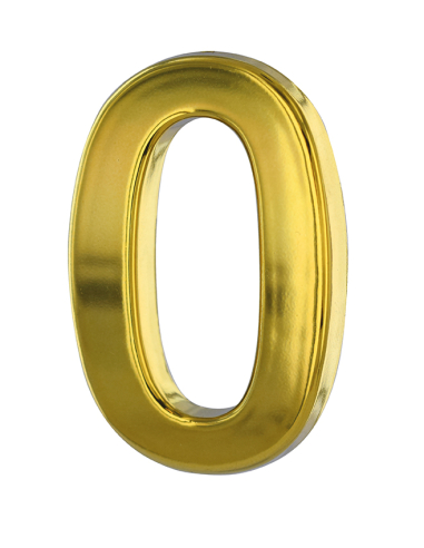 Chiffre 0 doré adhésif, ABS, H.50mm - THIRARD Chiffres à coller