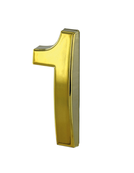 Chiffre 1 doré adhésif, ABS, H.50mm - THIRARD Chiffres à coller
