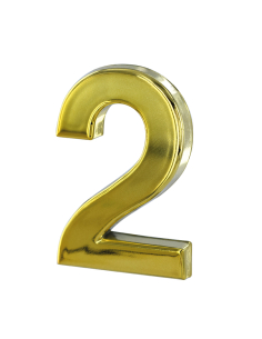 Chiffre 2 doré adhésif, ABS, H.50mm - THIRARD Chiffres à coller