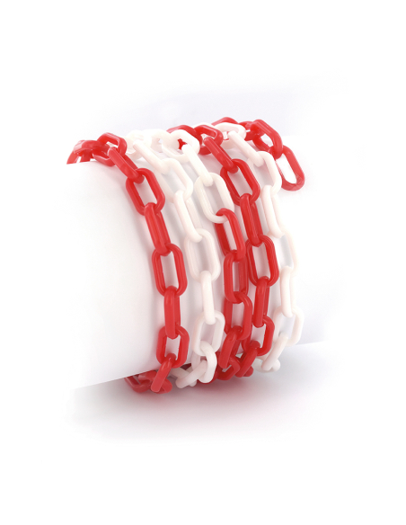 Chaine de signalisation 6mm x 2,5m, rouge/blanc - THIRARD Signalétique