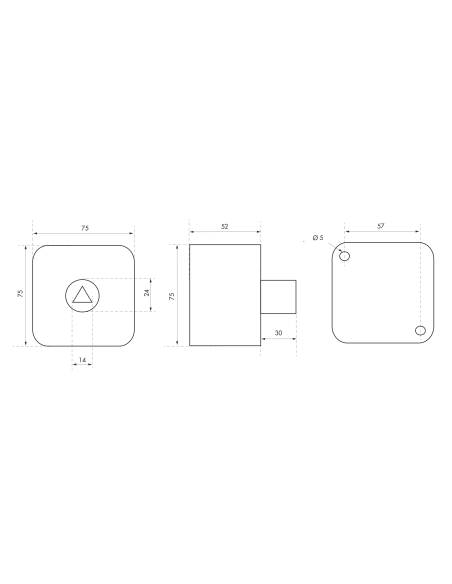 Contacteur à clé pompier en applique triangle 14mm - THIRARD Consignation
