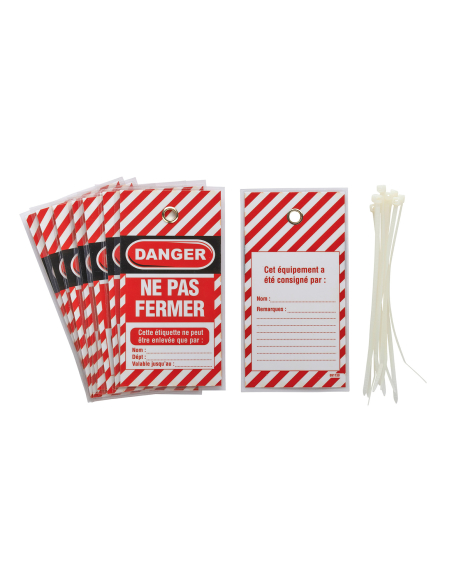 Lot de 10 étiquettes "Danger - Ne Pas Fermer" - THIRARD Accessoires de consignation