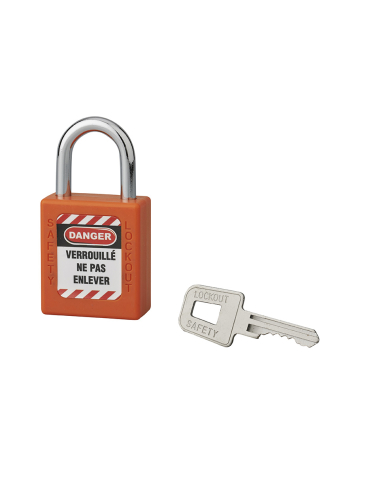 Cadenas de consignation 40mm, anse acier 25mm, Orange - Thirard Cadenas de consignation