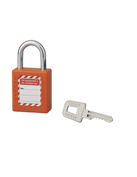 Cadenas de consignation 40mm, anse acier 25mm, Orange - Thirard Cadenas de consignation