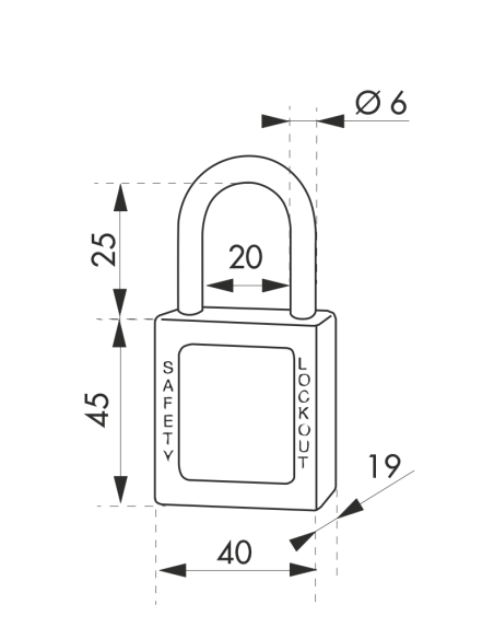 Cadenas de consignation 40mm, anse acier 25mm, Orange - Thirard Cadenas de consignation
