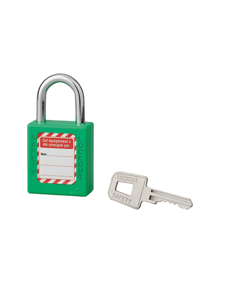 Cadenas de consignation 40mm, anse acier 25mm, Vert - Thirard Cadenas de consignation