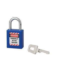 Cadenas de consignation 40mm, anse acier 25mm, Bleu - Thirard Cadenas de consignation