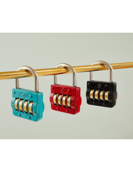 Cadenas FTH M54 à combinaison, 4 chiffres, combinaisons modifiables, base de 43mm, noir RAL 9005 - FTH Cadenas