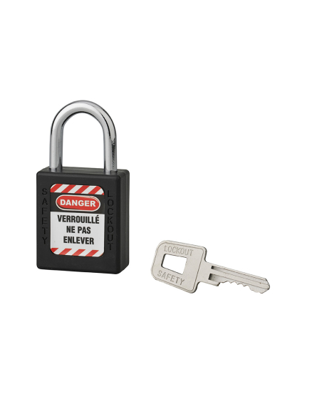 Cadenas de consignation 40mm, anse acier 25mm, Noir - Thirard Cadenas de consignation
