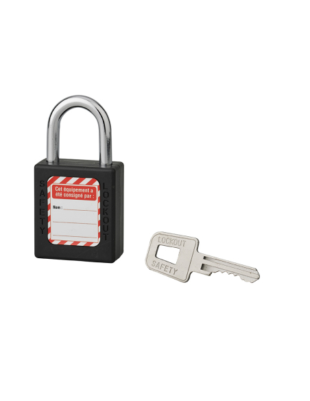 Cadenas de consignation 40mm, anse acier 25mm, Noir - Thirard Cadenas de consignation