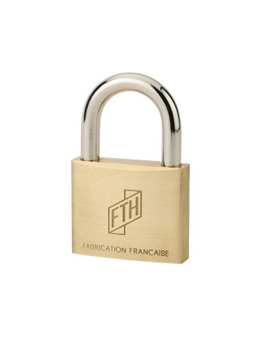 Cadenas FTH MH2 à clé, corps en laiton et anse en acier cémenté, base de 25mm, 2 clés - FTH Cadenas à clé