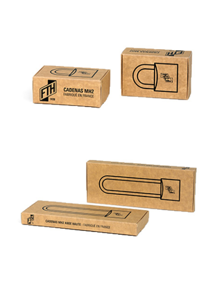 Cadenas FTH MH2 à clé, corps en laiton et anse en acier cémenté, base de 45mm, anse demi-haute 60mm, 2 clés - FTH Cadenas à clé