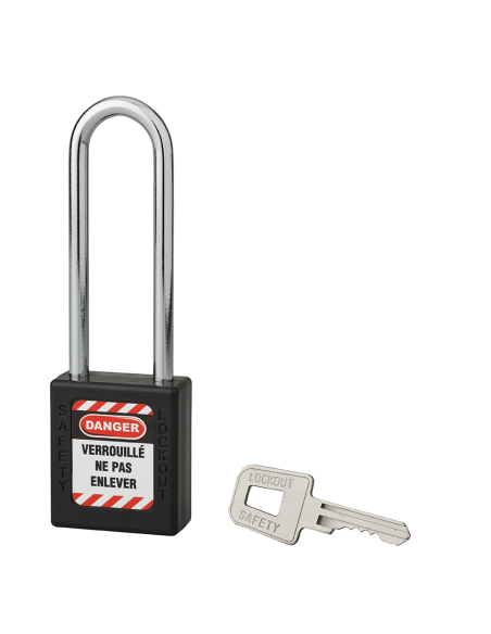 Cadenas de consignation 40mm, anse acier 76mm, Noir - Thirard Cadenas de consignation