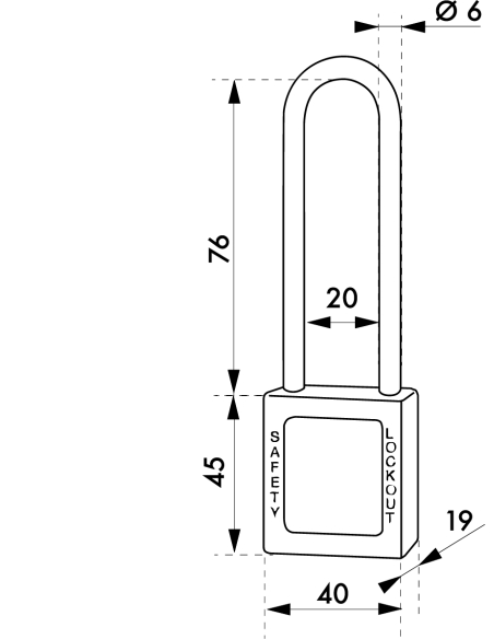Cadenas de consignation 40mm, anse acier 76mm, Noir - Thirard Cadenas de consignation