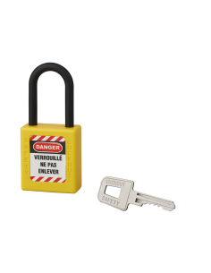 Cadenas de consignation 40mm, anse nylon 38mm, Jaune - Thirard Cadenas de consignation