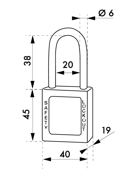Cadenas de consignation 40mm, anse acier 38mm, Noir - Thirard Cadenas de consignation