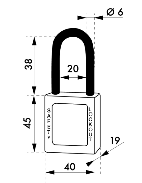 Cadenas de consignation 40mm, anse nylon 38mm, Vert - Thirard Cadenas de consignation