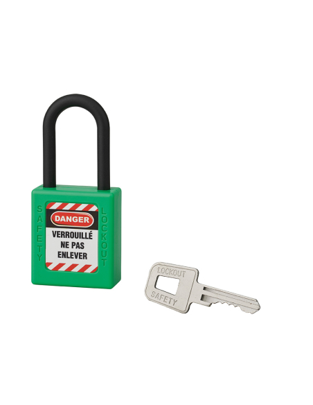 Cadenas de consignation 40mm, anse nylon 38mm, Vert - Thirard Cadenas de consignation