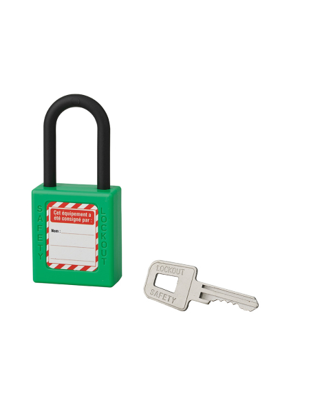 Cadenas de consignation 40mm, anse nylon 38mm, Vert - Thirard Cadenas de consignation