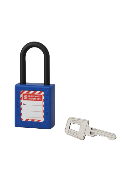 Cadenas de consignation 40mm, anse nylon 38mm, Bleu - Thirard Cadenas de consignation