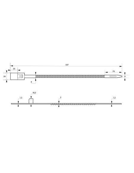 Plomb scellé en plastique, 345mm, sachet de 100 pièces - THIRARD Accessoires de consignation