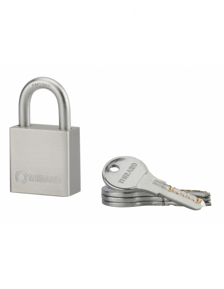 Cadenas à clé Rinox, inox, extérieur, anse inox, 40mm, 4 clés - THIRARD Cadenas à clé