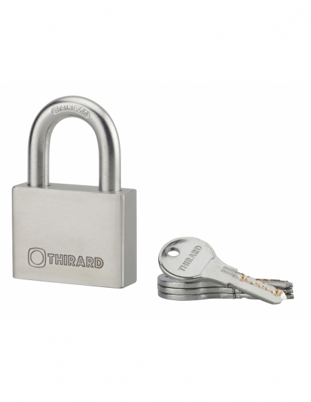 Cadenas à clé Rinox, inox, extérieur, anse inox, 60mm, 4 clés - THIRARD Cadenas à clé