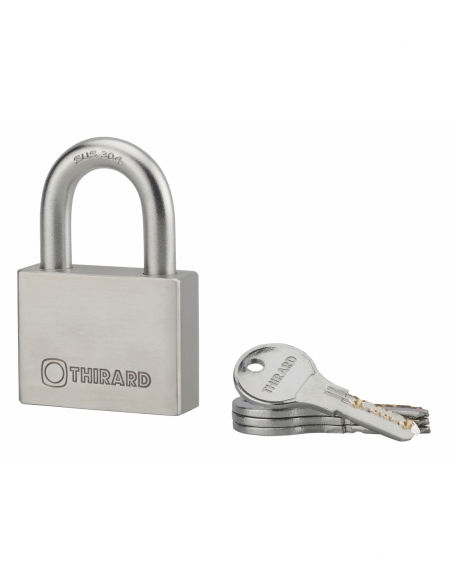 Cadenas à clé Rinox, inox, extérieur, anse inox, 60mm, 4 clés - THIRARD Cadenas à clé