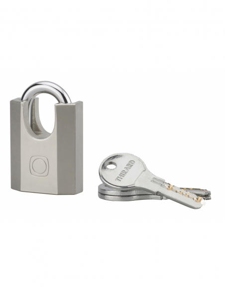 Cadenas à clé Octo-P, acier, chantier, anse protégée acier, 40mm, 3 clés - THIRARD Cadenas à clé