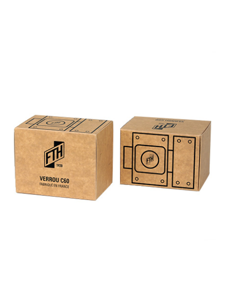Verrou de porte FTH C60 double entrée, cylindre de 40mm, coffre et pêne laiton, 3 clés crantées - FTH Verrous de porte vitrée...