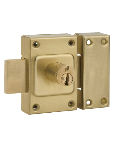 Verrou de porte FTH C60 double entrée, cylindre de 40mm, coffre et pêne laiton, 3 clés crantées - FTH Verrous de porte vitrée...