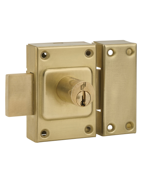 Verrou de porte FTH C60 double entrée, cylindre de 40mm, coffre et pêne laiton, 3 clés crantées - FTH Verrous de porte vitrée...