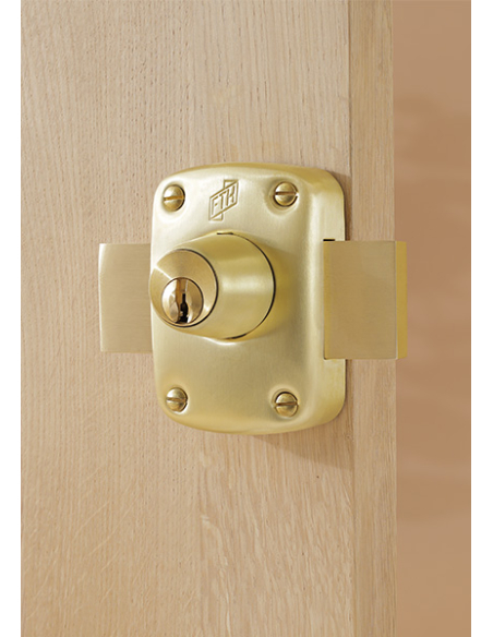 Verrou de porte FTH M60 double entrée, cylindre de 45mm, coffre et pêne laiton, 3 clés crantées - FTH Verrous de porte vitrée...