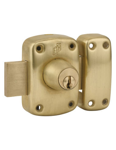 Verrou de porte FTH M60 double entrée, cylindre de 45mm, coffre et pêne laiton, 3 clés crantées - FTH Verrous de porte vitrée...