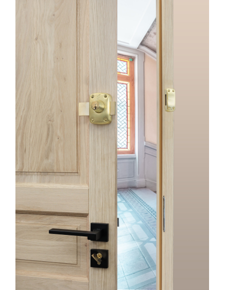 Verrou de porte FTH M60 double entrée, cylindre de 45mm, coffre et pêne laiton, 3 clés crantées - FTH Verrous de porte vitrée...