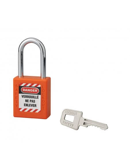 Cadenas de consignation 40mm, anse 38mm, Orange, variure B - Thirard Cadenas de consignation