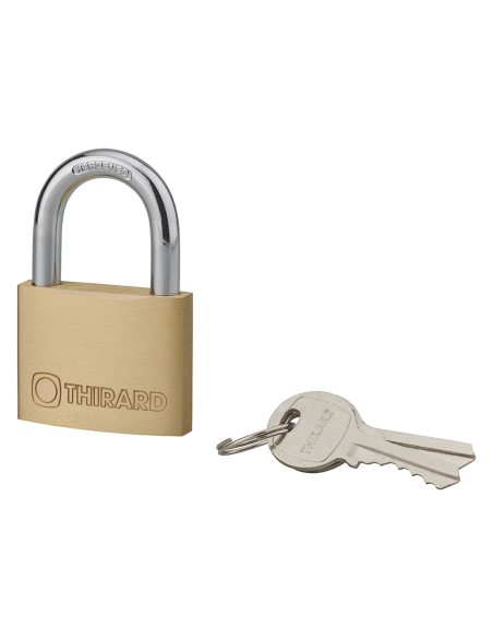 Cadenas à clé Type 1, laiton, intérieur, anse acier, 50mm, 3 clés - THIRARD Cadenas à clé