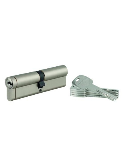 Cylindre double entrée Transit 1 UNIKEY (achetez-en plusieurs, ouvrez avec la même clé), 50x60mm, 5 clés, nickelé - THIRARD C...