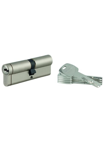 Cylindre double entrée Transit 1 UNIKEY (achetez-en plusieurs, ouvrez avec la même clé), 45x55mm, 5 clés, nickelé - THIRARD C...