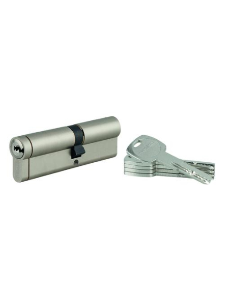 Cylindre double entrée Transit 1 UNIKEY (achetez-en plusieurs, ouvrez avec la même clé), 40x60mm, 5 clés, nickelé - THIRARD C...